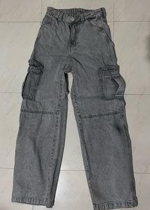 Gray Cargo Jeans