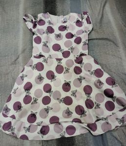 Girls Daily Wear Dress Butterfly Print