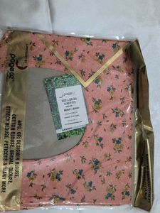 Floral Blouse Peach Stretchable