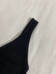 Black Ribbed Bodysuit fits S/M
