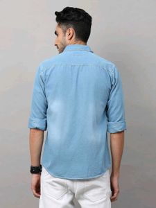 Denim Casual Shirt, 3XL SIZE
