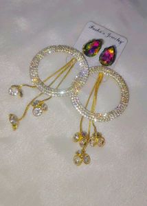 Sparkling Crystal Hoop Multicolour Earrings