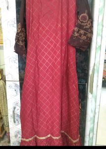Maroon &amp; Red Ethnic Dress