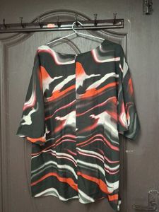 Stylish Abstract Print And Off Shoulder Top