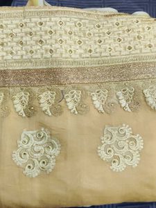 Golden Colour Embroidery Suit With Inner Piece