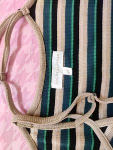NEXT Striped Halter Midi Beachwear Dress