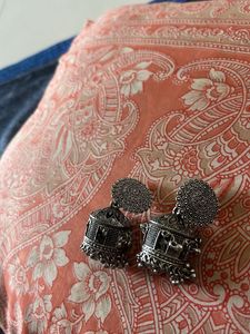 Silver Jhumka Earrings