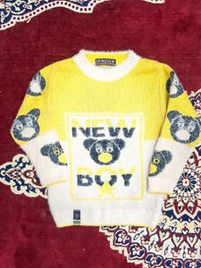 Cute Bear Design Knitted Sweater