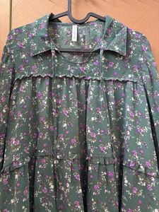 Floral Print Green Top