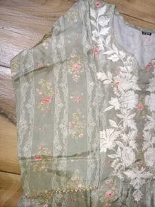 Pastel Green Embroidered Kurti.