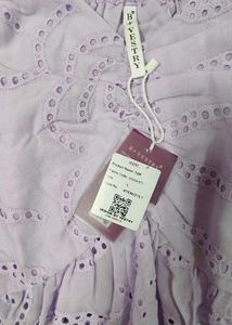 Lilac Eyelet Puff Sleeve Top