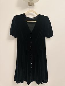 Zara Black Velvet Mini Dress