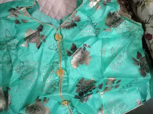 Sea Green Floral Dupatta