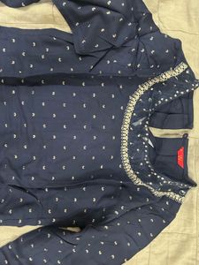 W Elegant Blue Kurta