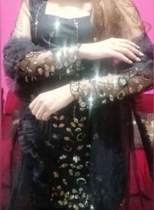 Black And Gold Sharara Set