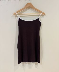 Brown Mini Slip Dress