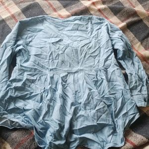 Woman Light Grey Blue Top