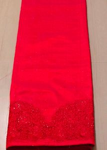 Red Embellished Saree