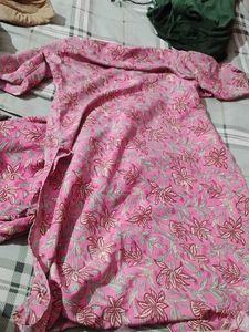 Pink Floral Print Pants