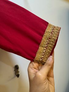 Satin Flared Red Gown