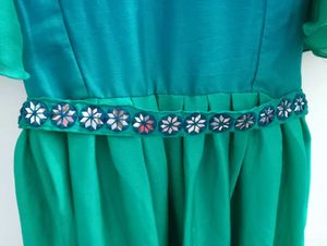 Double Colour Glass Work Gown