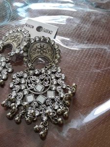 Boho Silver Drop Earrings