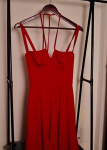 Red Mini Dress with Straps