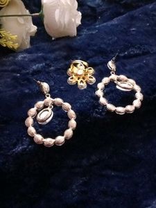 Stone Earring with Ring