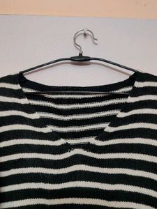 Striped V-Neck Sweater