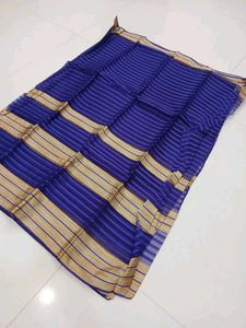 Cotton Silk Purple Saree With Blouse
