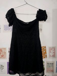 H&amp;M Off Shoulder Black Dress