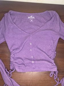 Hollister Purple Tie-Up Top