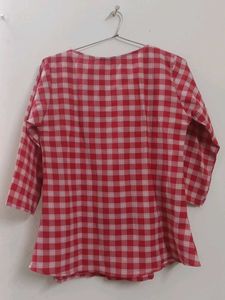 Red &amp; White Gingham Top