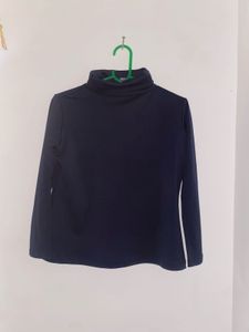 Navy Turtleneck Top