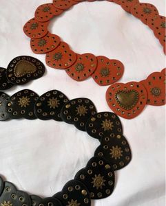 Vintage Pinteresty Y2k Leather Heart Disc Belt