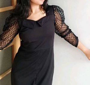 Selvia Black Midi Dress For Women