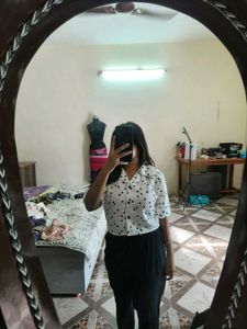 Polka Dot White Top