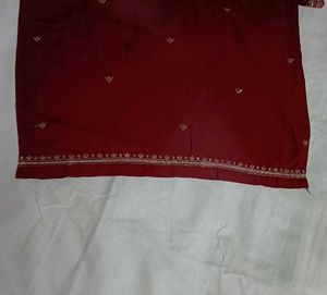 Maroon Embroidered Kurti