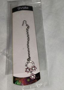 Pink And Silver Maangtika