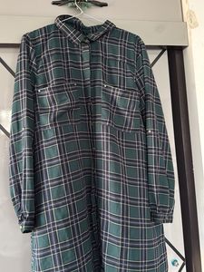 Plaid Long Sleeve Shirt Dress