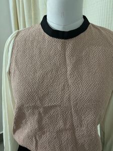 Chic Pink Tweed Blouse