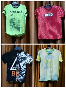 Combo Of 4 Tshirt For 7 To 8 Year Boys