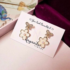 Pretty Floral Bow Earrings Fixed Price