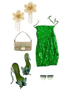 Green Sequin Mini Dress