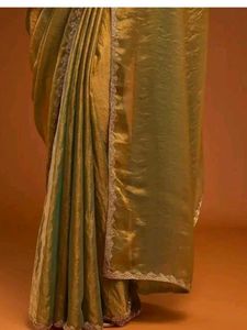 Elegant Golden Green Saree