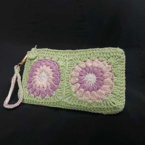 Crochet Flower Zipper Pouch 🌸✨