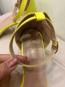 “Everqupid” Neon Yellow Chunky Heels (Almost 🆕)