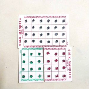 925 Pure Silver Dimond Nose&amp;Ear Earings 1 pair