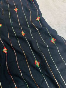 Black Embroidered Kurta Set