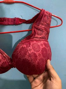 branded Floral Maroon Bra